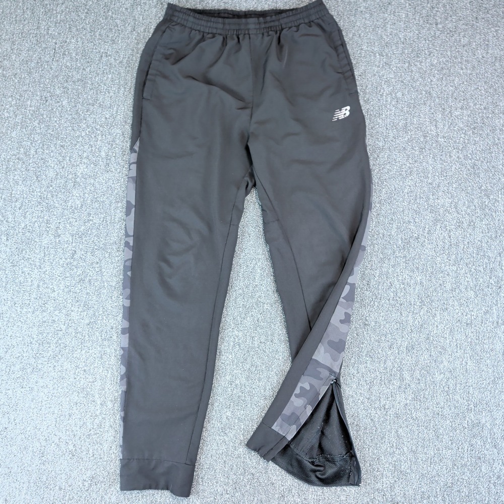 New Balance Gorpcore Camo Stripe Track Pants Men Medium Black Tapered Zipper Leg — photo 2